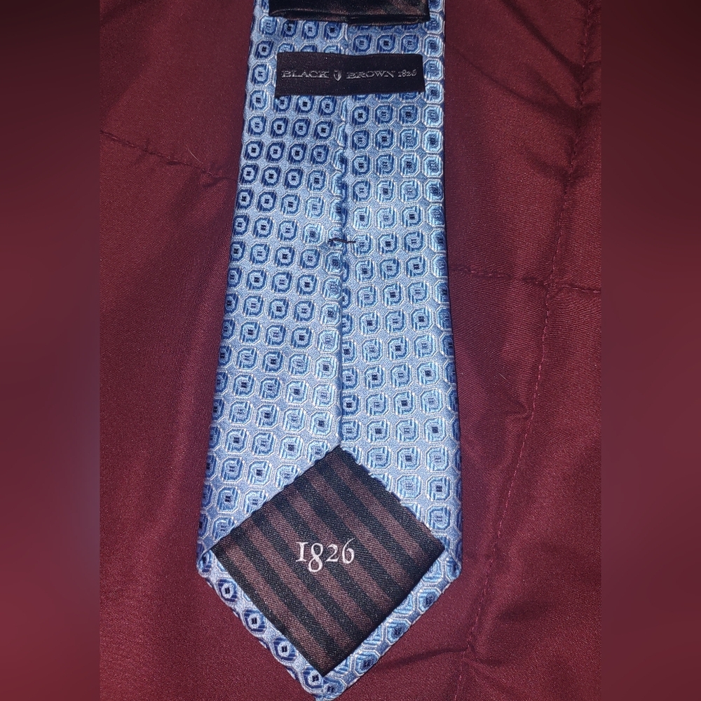 Black Brown 1826 Blue Tie with Circular Design